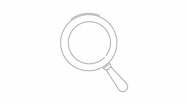 Bir büyüteç kontrol ve çapraz işaretlere odaklanır, analizi ve karar vermeyi minimalist bir sanat tarzında sembolize eder.