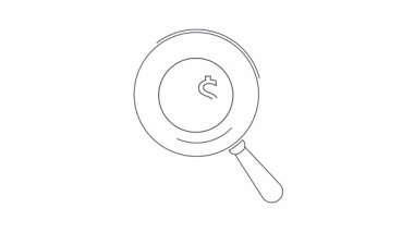 Dolar işaretinin üzerindeki büyüteç simgesi. Masrafsız aramaları ve finansal soruşturmaları sembolize ediyor. İş ve finans içeriği için mükemmel.