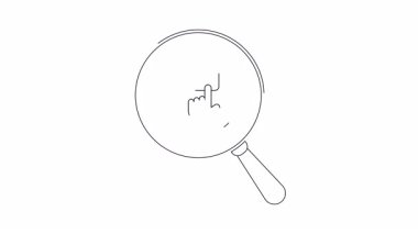 Animasyon simgesi ekrana dokunan eli olan bir büyüteç gösteriyor, hijyeni desteklemek için üstünü çiziyor ve aramalar sırasında yüzeylere dokunmayı engelliyor.