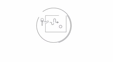 Bir büyüteç, stratejik planlama ve ticari başarı analizinin önemini vurgulayan bir sunum panosuna odaklanır..