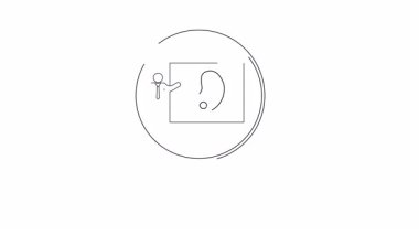 Bir büyüteç, resim ve eğitmenin sunumunun detaylarını vurgulayan bir sanat sınıfı sahnesine odaklanır..