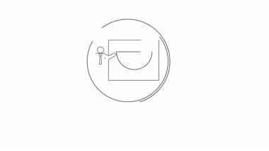 Bir kâse sergisinin detaylı bir çizgisi. Büyüteç altında izleniyor. Tasarım ve eğitim amaçlı..