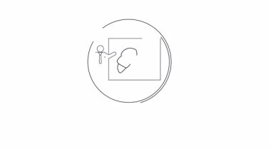 Bir büyüteç, kruvasan içeren bir sunuma odaklanır ve bu lezzetli hamur işinin detaylarını eğitici veya promosyon ortamında vurgular..