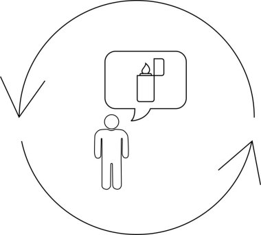 Çubuk figür dairesel bir akış içinde durur, daha hafif bir hayal kurar, arzuyu ya da ateşleme ve değişim ihtiyacını sembolize eder..