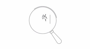 Bir büyüteç, yazılımın hata ayıklama ve kod denetimini sembolize eden bir belgeyi bir hata ile inceler. Teknoloji ve geliştirme içeriği için mükemmel.