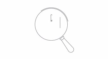 Bir dosya üzerinde büyüteç bulunan canlandırılmış belge arama simgesi. Veri analizi veya dosya yönetimi kavramlarını resmetmek için mükemmel.