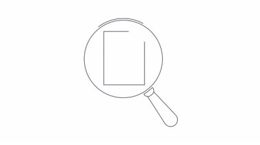 Bir büyüteç yemek görüntüsü olan bir belgeye odaklanır, tarif aramasını ve aşçılık araştırmasını sembolize eder.