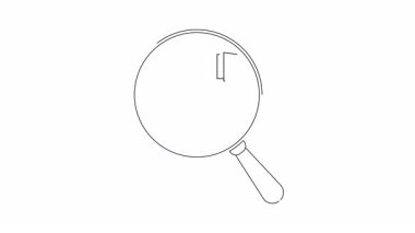 Bir büyüteç, hedefe giden merdivenleri tırmanan bir figüre odaklanarak, hırs ve başarıyı sembolize eder. Başarı ve ilerleme için minimalist bir tasarım.