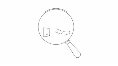 Bir büyüteç, fotoğraf ve görsel içeriği sembolize eden bir kamera simgesini ortaya çıkarır..