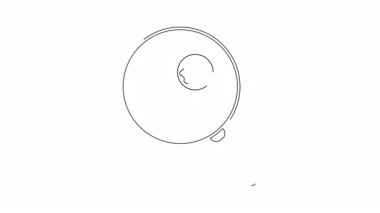 Bir büyüteç, mükemmel tatlı ikramı sembolize eden bir donut sunan bir ele odaklanır. Basit, temiz bir çizim..