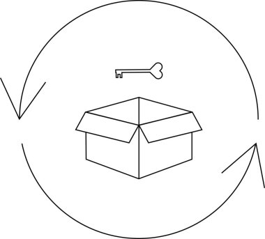 Açık bir kutunun üzerinde, oklarla çevrili, potansiyel ve sürekli akışı temsil eden sembolik bir illüstrasyon..