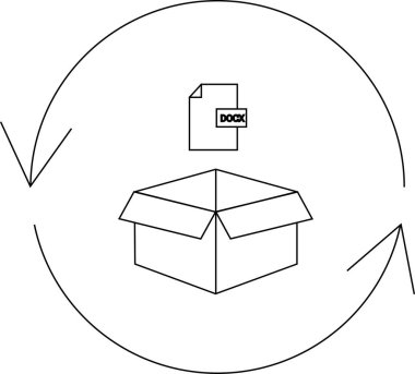 Dairesel okların olduğu bir kutuya konan ve süreci gösteren bir belgenin çizimi.