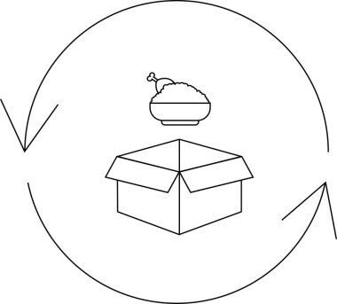 Gıda atığının geri dönüştürüldüğünü ve sıkıştırıldığını gösteren dairesel bir sürecin canlandırılması, sürdürülebilirlik ve çevresel sorumluluğun vurgulanması.