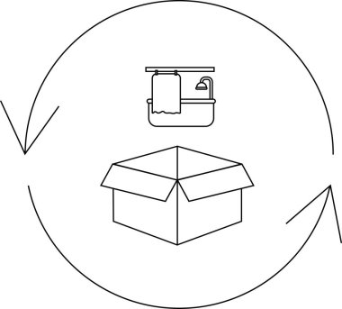 Atık yönetimi ve sürdürülebilirliğe dairesel bir ekonomi yaklaşımını temsil eden banyo gereçleri ve malzemelerinin geri dönüştürülmesi.