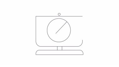 Animasyon simgesi bir bilgisayar monitörünü bir kamera sembolü ile gösteriyor, sonra engellenmiş bir kamera, webcam gizliliğini ve erişim kontrolünü temsil ediyor.