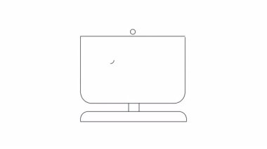 Bilgisayar ekranında merdivenleri tırmanan bir figürün basit bir çizgi çizimi..