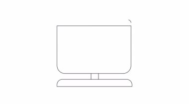 Ekranında şampanya ve saat simgesi olan bir bilgisayarın basit bir animasyonu.