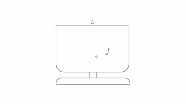 Bu animasyonda bir yazıcı simgesi ve saati olan bir bilgisayar sorunsuz bir şekilde döngüye giriyor. Teknoloji, ofis ve zamanla ilgili konular için ideal.