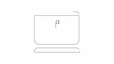 Bir bilgisayar ekranında dijital dosya veya yazılım öneren bir belge simgesi görüntülenir. Bu animasyon konsepti teknoloji ve iş teması için idealdir..