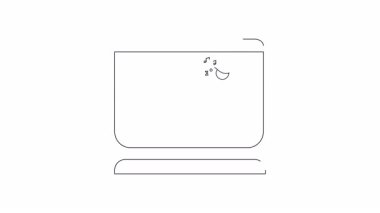 Bir kuş ve bir insanın merdivenleri tırmandığını gösteren basit bir bilgisayar ekranı çizimi.