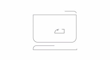 Bu ekranında bir saat ve onu kesen bir bıçakla bilgisayar çizgisi animasyonu..