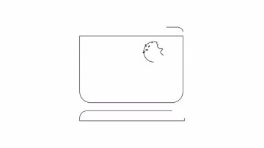 Bir bilgisayar ekranının basit bir çizimi bir çubuk figürün kurabiyeye ulaşmak için merdivenleri tırmandığını gösteriyor..