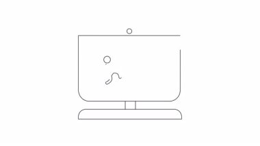 Bilgisayar ekranında bayrağa giden merdivenleri gösteren dijital bir çizim, dijital dünyada başarıya giden yolu ve hedeflere ulaşmayı sembolize ediyor..