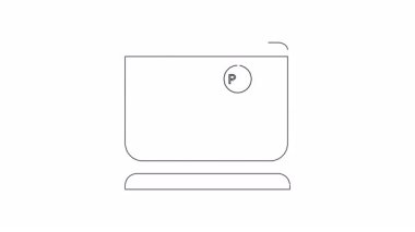 Bir bilgisayar ekranında sergilenen proje yönetiminin basit bir çizgisi. İş, teknoloji ve eğitim temaları için uygundur.