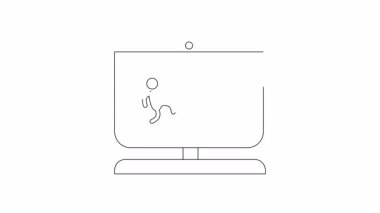 Bu animasyonda bir çöp adam bilgisayar ekranında merdivenlerden çıkıyor. İlerleme, başarı ve zorlukların üstesinden gelme kavramı.