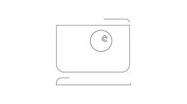 Çevrimiçi kazançları ve dijital finansmanı temsil eden bir bilgisayar ekranında el ele tutuşma parasının basit bir çizimi.