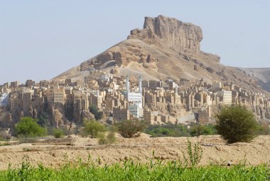 View to the city of Seiyun,  Hadramaut, Yemen. clipart