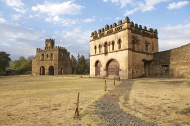 Medieval fortress in Gondar, Ethiopia, UNESCO World Heritage site. clipart