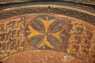 Tavan Dekorasyonu, kaya kesme Kilisesi, Lalibela, Etiyopya. UNESCO Dünya Mirası Sit Alanı.