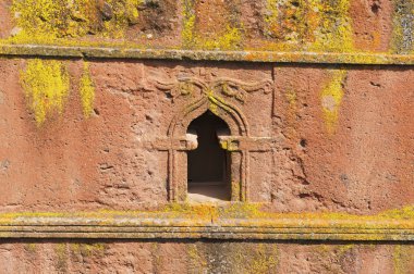 Benzersiz yekpare kaya kesme Kilisesi St George (Bete Giyorgis), Unesco Dünya Mirası, Lalibela, Etiyopya.