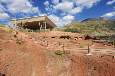 Benzersiz yekpare kaya kesme Kilisesi, Lalibela, Etiyopya. UNESCO Dünya Mirası Sit Alanı.