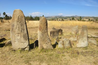 Gizemli megalitik Tiya taş sütunlar, Unesco Dünya Mirası, Etiyopya.