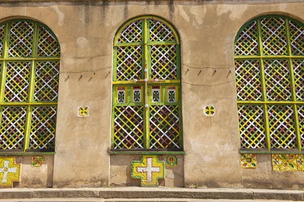 Kerk van onze Lieve Vrouwe Maria van Zion, de heiligste plaats voor alle orthodoxe Ethiopiërs. Aksum (Ethiopië). — Stockfoto