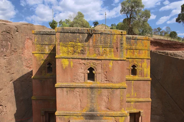 Einzigartige monolithische Felsenkirche des heiligen Georges (bete giyorgis), UNESCO-Welterbe, lalibela, Äthiopien. — Stockfoto