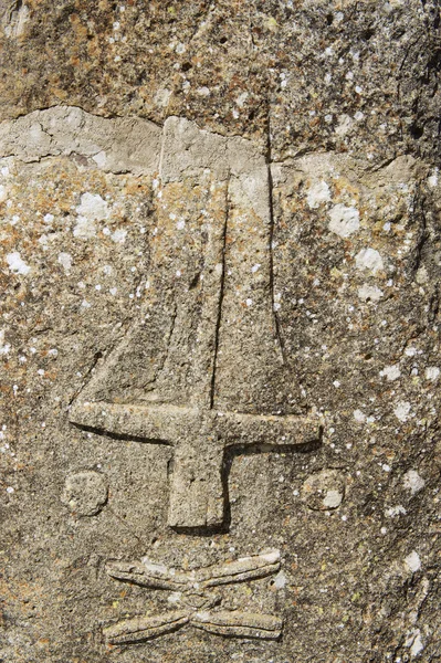 Dekoráció, titokzatos megalitikus Mihály kő pillér, Unesco Világörökség, Etiópia. — Stock Fotó