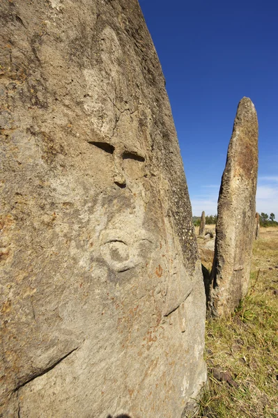 Mysterious megalithic Tiya stone pillars, UNESCO World Heritage Site, Ethiopia. — Stock Photo, Image