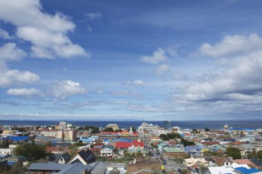 Punta Arenas Punta Arenas ve Magellan Boğazı manzaralı görünüm