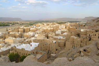 Kule Şibam şehir, Hadramaut Vadisi, Yemen evleri.