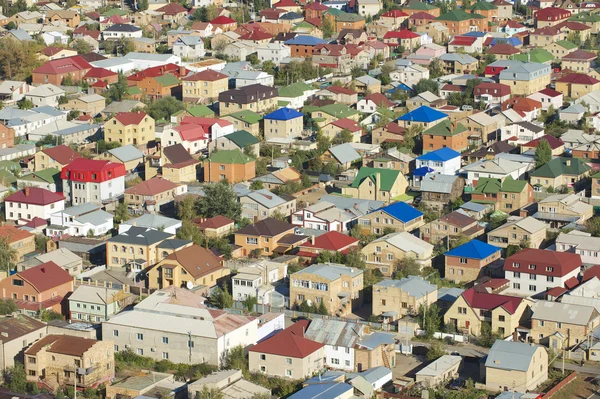 Luchtfoto uitzicht op de woonwijk van Astana stad, Kazachstan. — Stockfoto