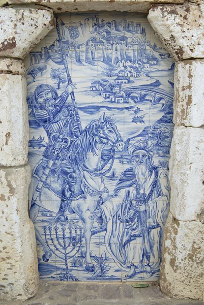 Esterno del tradizionale mosaico azulejo di strada a Silves, Portogallo . — Foto Stock