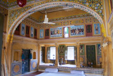 Duvar Mandawa, Hindistan'da haveli başındaki.