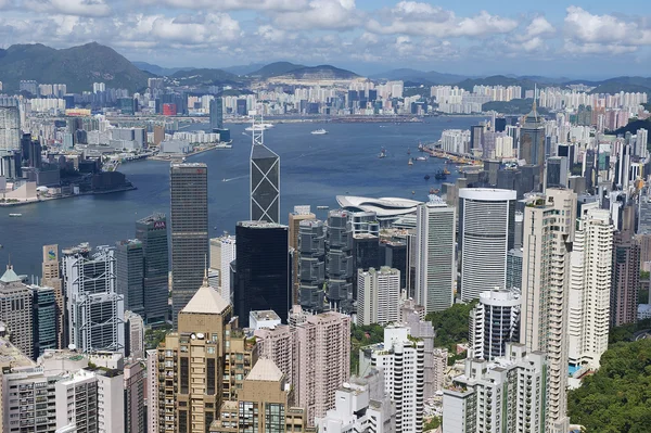 Cityscape da cidade de Hong Kong em Hong Kong, China . — Fotografia de Stock