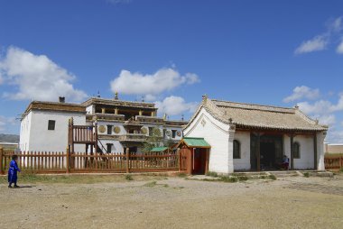 Erdene Zuu Manastırı Harhorin, Moğolistan'da insanlar ziyaret.