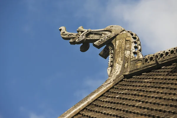 Detalle exterior de la iglesia Hopperstad stave en Vik, Noruega . —  Fotos de Stock