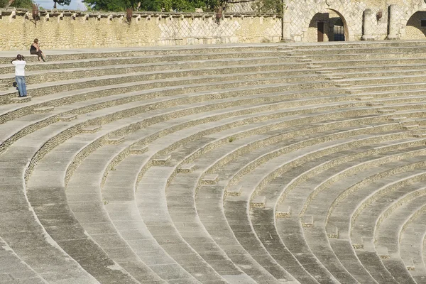 Amphitheater steps in Altos de Chavon villagein La Romana, Dominican Republic. Stock Picture