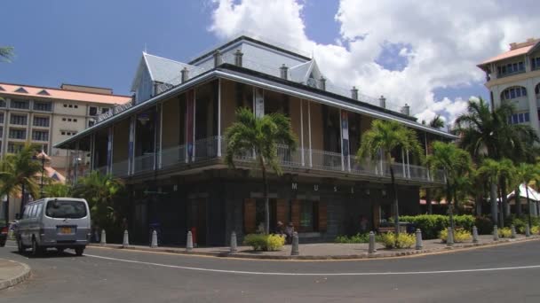 Exterior del museo Blue Penny en Port Louis, Mauricio . — Vídeos de Stock